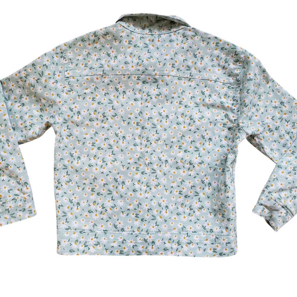 Eva Castillo Floral Denim Jean Jacket Girls 8 Button Front Long Sleeve Kids - Picture 10 of 11